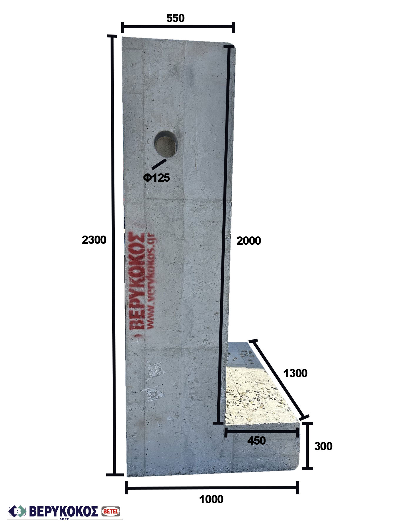 ΒΑΣΗ PILLAR ΔΕΗ 230Χ130Χ55 ΡΟΗΣ 2 ΡΟΛΟΓΙΑ Image 1++
