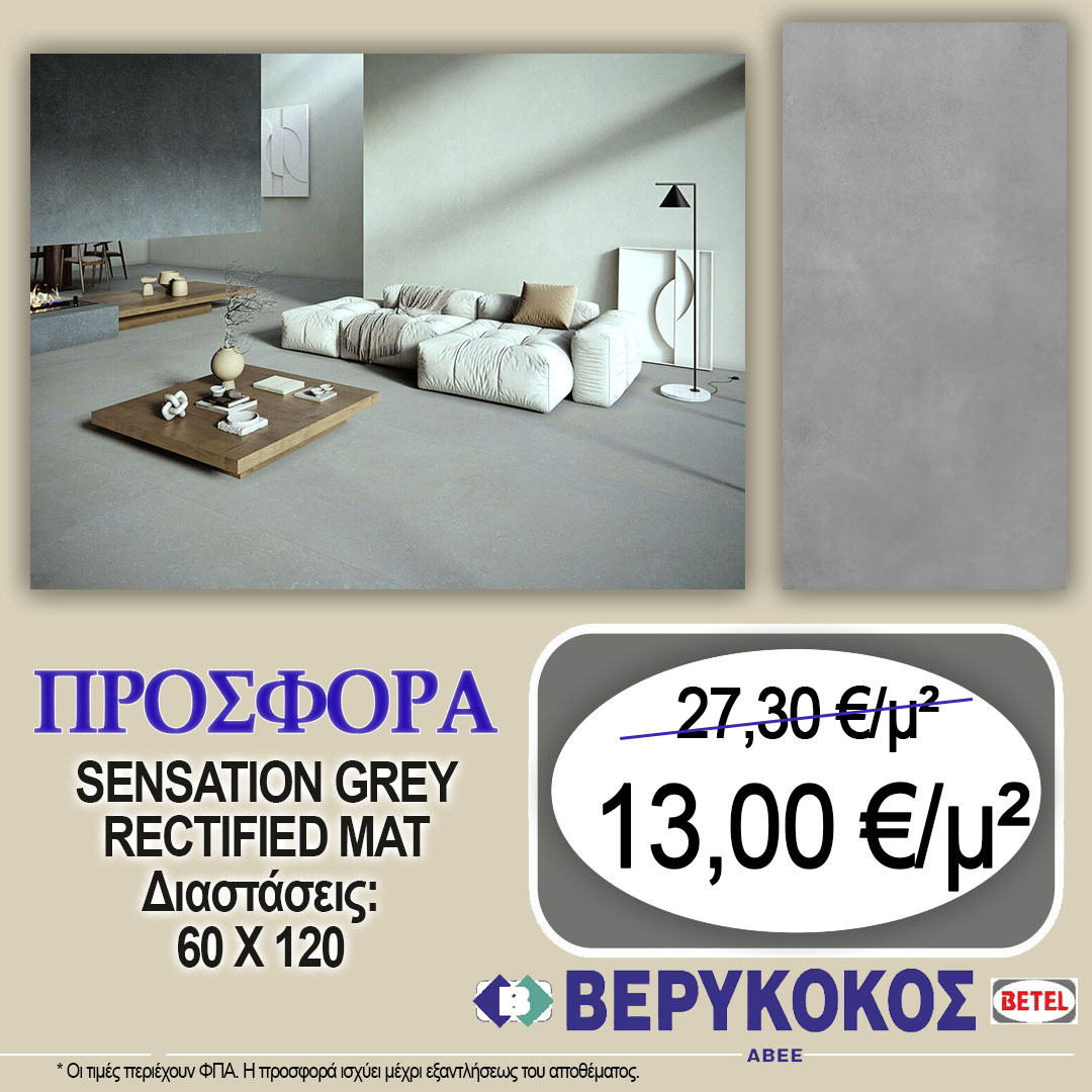 SENSATION GREY RECTIFIED MAT 60X120