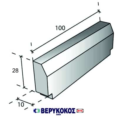 ΚΡΑΣΠΕΔΑ ΟΔΟΠΟΙΙΑΣ ΜΙΚΡΟ ΓΚΡΙ 100X10X28  Image 1++