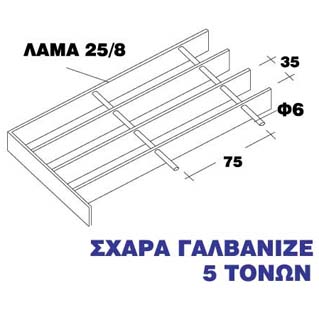 ΦΡΕΑΤΙΟ 25Χ30 ΣΧΑΡΑ ΓΑΛΒΑΝΙΖΕ 5 ΤΟΝΩΝ Image 1++