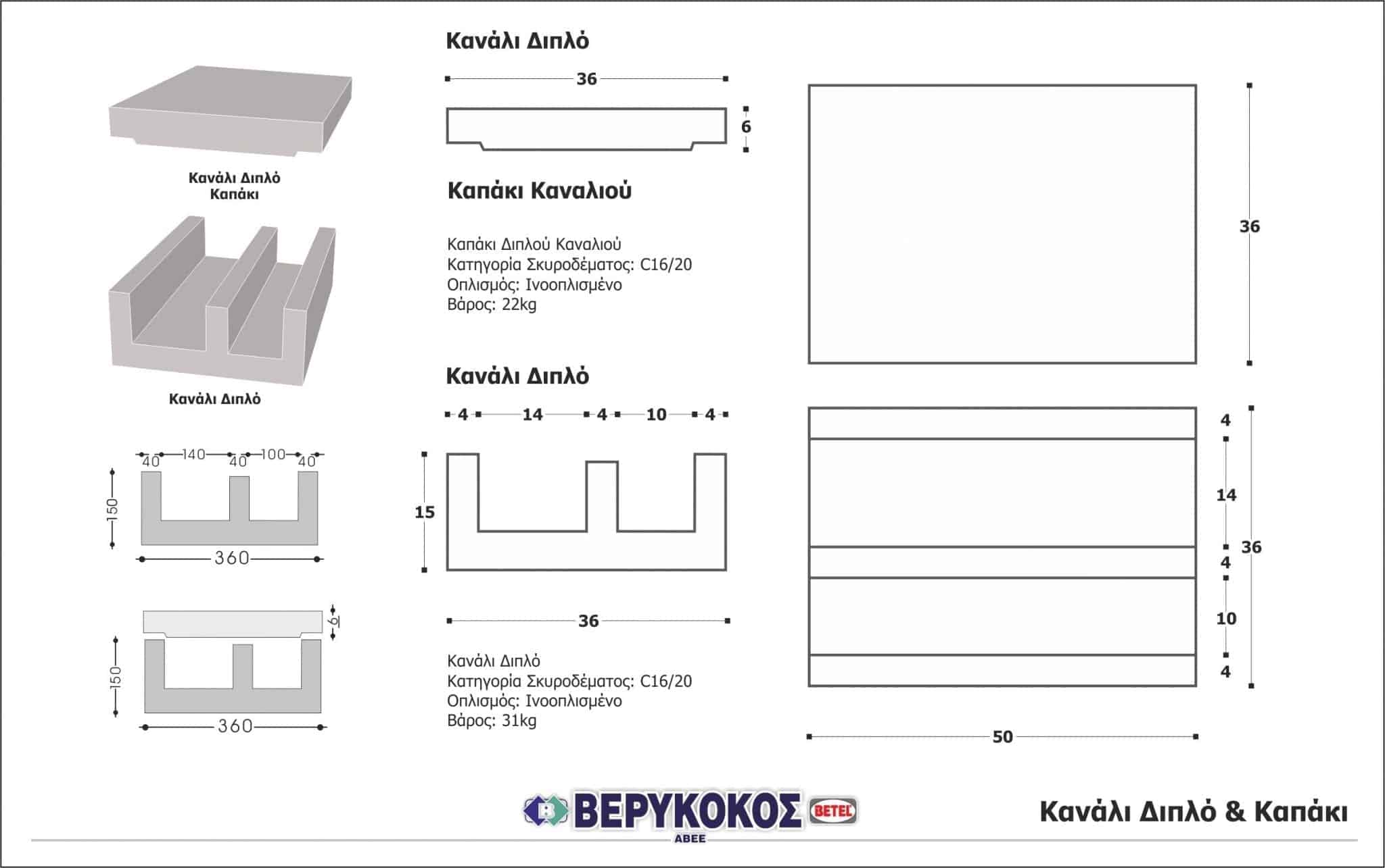 ΚΑΝΑΛΙ ΟΣΕ ΔΙΠΛΟ-ΚΑΠΑΚΙ 50Χ36Χ6 Image 1++